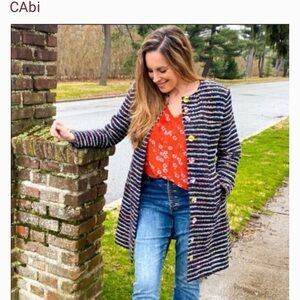 CAbi Multicolor Striped Coat Size 10